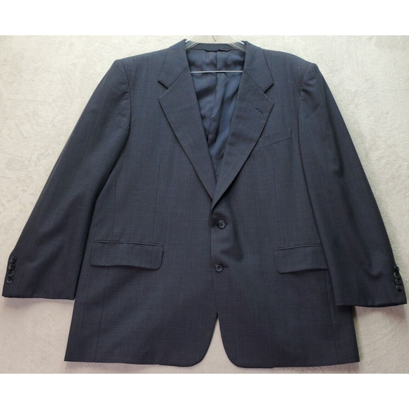 Hickey Freeman Suit Jacket Mens Size 46 Slate Pockets Single Breasted Two Button - Picture 1 of 9
